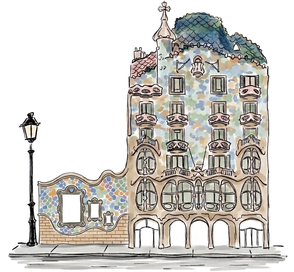 水彩建筑插画